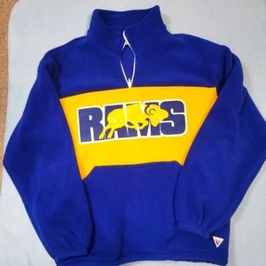 Vintage Varsity Sprit Fashions 80s pull‎ over fleece sweater Rams Size Small